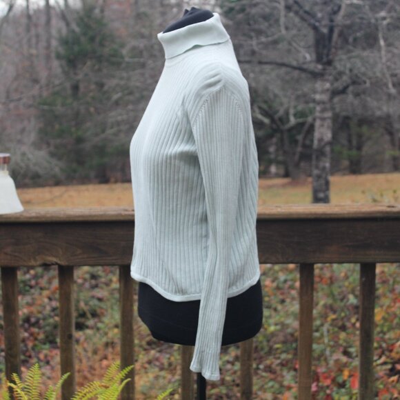 (2for1) AUGUST SILK TurtleNeck Sweaters Silk Vintage 90's Knit Pullover Sz Med - Picture 6 of 13